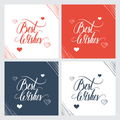 Best wishes hand lettering, handmade calligraphy. Vector illustration.