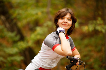 woman riding in park