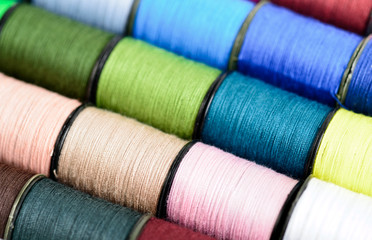 Sewing threads multicolored