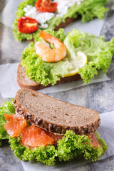 Sandwich with seafood