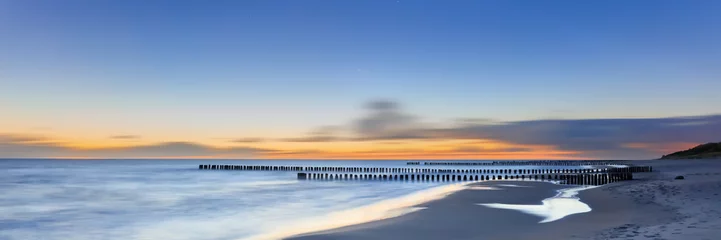 Foto op Plexiglas Dreamy blurred glowing sunset seascape  © lena_serditova