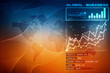 Digital world map , Globalization, Hi tech and synchronization