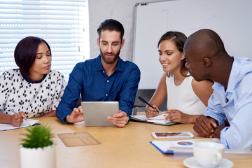 multiracial business team meeting