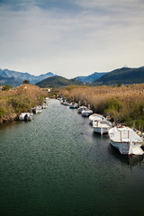 Fototapeta na wymiar boats on the river Torrent d'en Salvel in Port d'Andratx