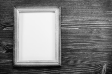 photo picture frame on wood