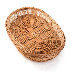 wicker basket isolated on white