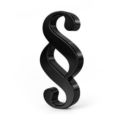 Paragraph sign - black finish - front left view