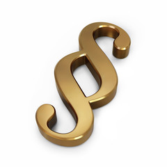 Paragraph sign - gold - on the floor