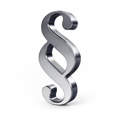 Paragraph sign - silver - front left view