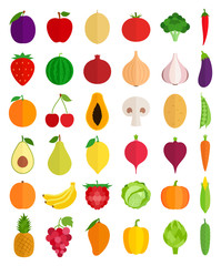Vector Fruits and Vegetables Icons