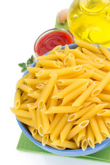 pasta penne isolated on white