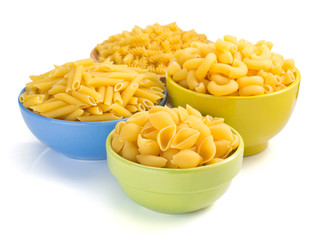 raw pasta isolated on white