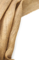 burlap hessian sacking isolated on white