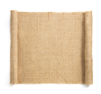 burlap hessian sacking isolated on white