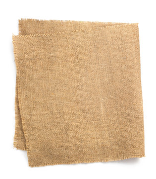 burlap hessian sacking isolated on white