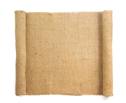 burlap hessian sacking isolated on white