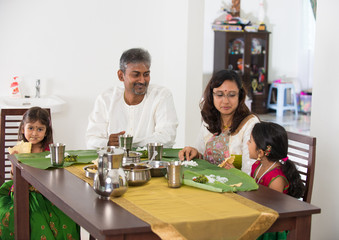 indian family having a meal