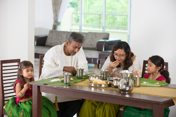 indian family having a meal