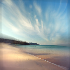 Fototapeta na wymiar beach blurred background landscape sea shore