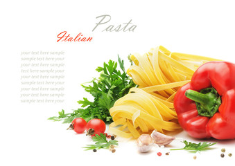 Obraz na płótnie Canvas Ingredients for cooking pasta