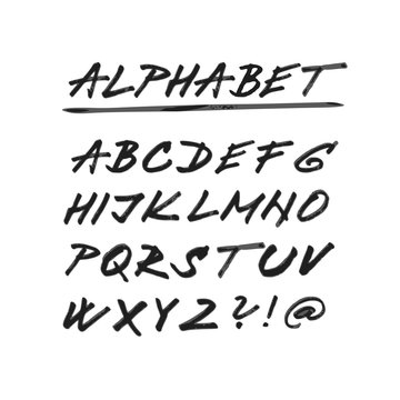 Hand drawn vector alphabet, font, isolated upper case letters