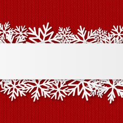 Christmas background with paper snowflakes