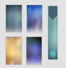 Vector  set of autumn blurred background with connections and water drops. Can be used for banners, promos, sites. EPS10