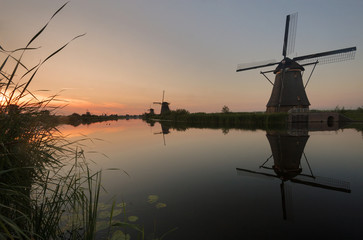 windmill at sunset
