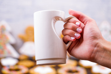 Cookies little men on a wooden table