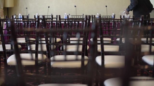 Empty press conference room