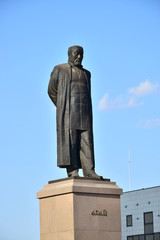 Fototapeta premium Monument to the great Kazakh poet Abai in Astana, Kazakhstan