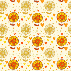 Seamless floral pattern in vector.