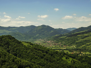 Panoramic view of mountain village 