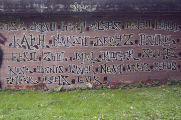 Mur de graffiti hiéroglyphe
