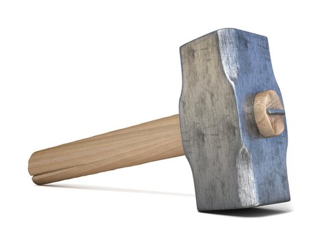 Hammer. 3D render illustration isolated on white background