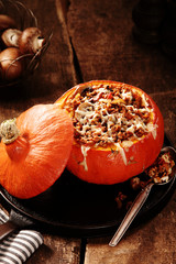 Stuffed autumn squash or pumpkin