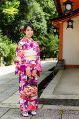 Japanese woman in temple