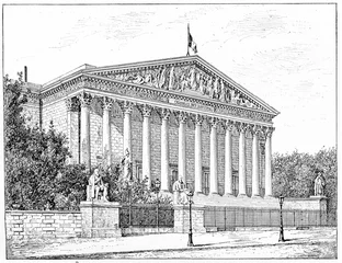 Deurstickers Chamber of Deputies, Peristyle of the Palais Bourbon in front of © Morphart