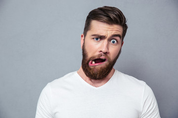 Man with stupid mug