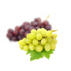 Green grape isolated on white background (Fruit)