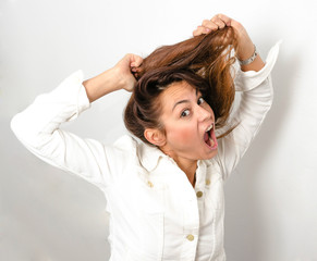 Naklejka premium emotions brunette
