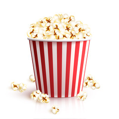 Realistic Popcorn Bucket - obrazy, fototapety, plakaty