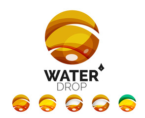 Obraz premium Set of abstract eco water icons, business logotype nature green