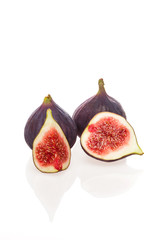 Fresh common fig (Ficus carica) isolated on white background