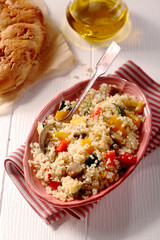 High angle view of a delicious Quinoa recipe