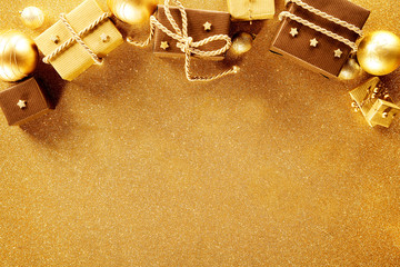 Luxury gold themed Christmas border