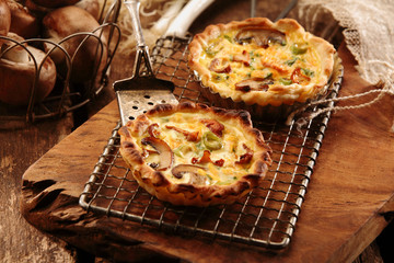 Delicious homemade mushroom quiches