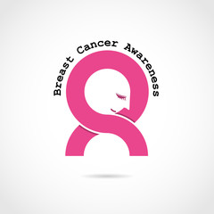 Breast cancer awareness logo design. Breast cancer awareness mon