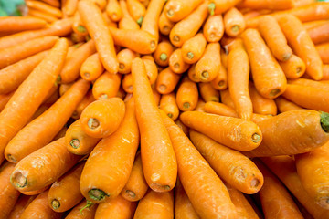 Carrots on the supermarket display