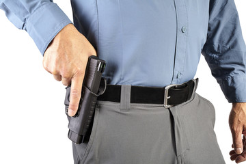 Law Enforcement Professional Man with Firearm Weapon